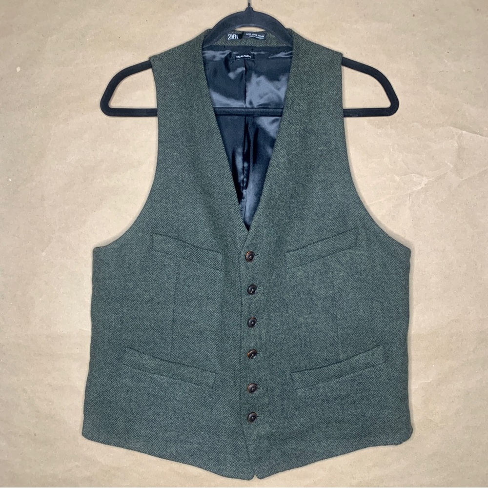 Zara Herringbone Suit Vest